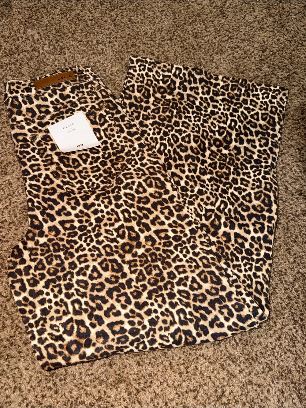 Cello Leopard-Print Wide Leg Pants in Brown and Black